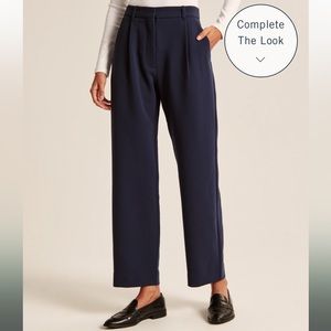 NEW- TAGS- Abercrombie Tailored Relax Straight Pant (NAVY, 27 (4), Short)